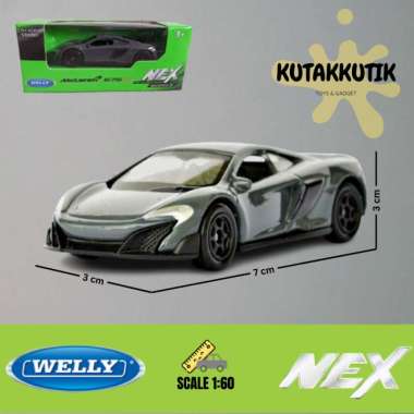 Mainan Mobil Diecast Welly Nex Sedan Sport Mclaren 675LT Coupe Skala 1:60 Green