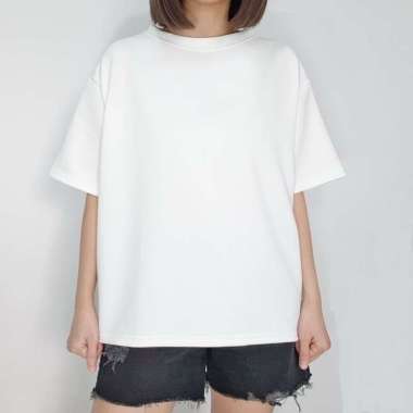KNAPP - Atasan scuba oversize wanita anti lecek / blouse atasan jumbo big size White