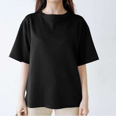 KNAPP - Atasan scuba oversize wanita anti lecek / blouse atasan jumbo big size Black