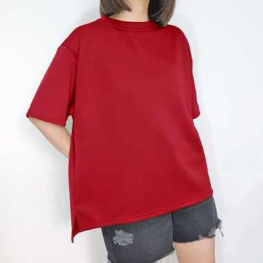 KNAPP - Atasan scuba oversize wanita anti lecek / blouse atasan jumbo big size Red