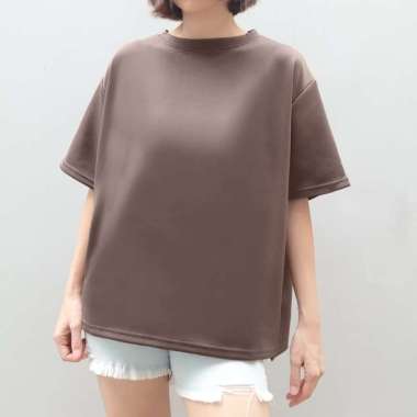 KNAPP - Atasan scuba oversize wanita anti lecek / blouse atasan jumbo big size Mocha
