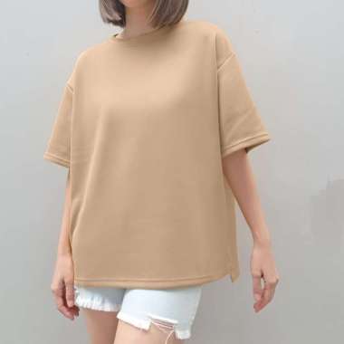KNAPP - Atasan scuba oversize wanita anti lecek / blouse atasan jumbo big size Nude
