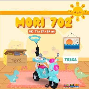 Sepeda Anak Roda Tiga SHP Mori 702 Dorongan Besi Musik Lampu Tosca
