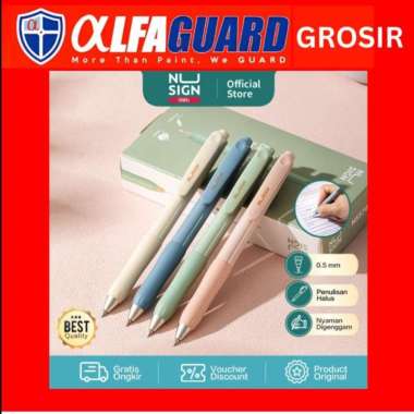 Nusign Pulpen Gel Cetak / Gel Pen Retracable 0.5 mm Body Pastel ENS576