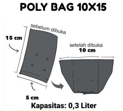 1 LEMBAR Polybag UKURAN KECIL Polibag SEMAI Tanaman 12x12 10x15 15x15 20x20 Murah Berkualitas 10x15