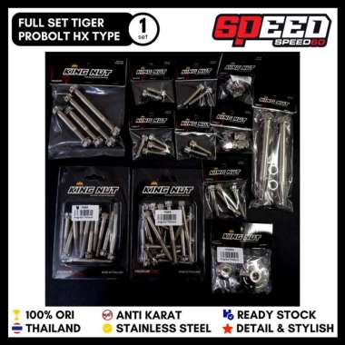 Baut Full Set Mesin Honda Tiger Baut Probolt Thailand Stainless King Nut Premium