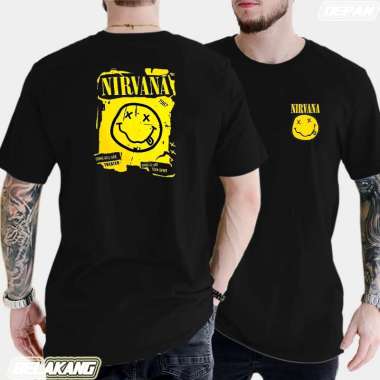 Jerrico T-shirt Nirvana | Kaos unisex | Kaos Distro Lengan Pendek | Pakaian Pria dan Wanita Dewasa H