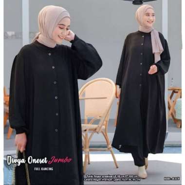 Boîte Set Long Tunik - One Set Wanita Long Tunik Rayon Premium Setelan Wanita Kekinian Celana Kulot