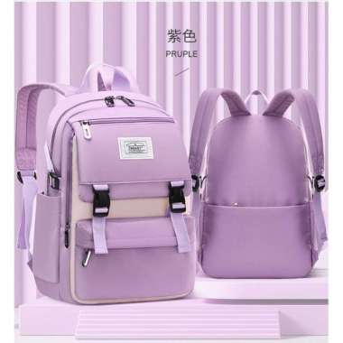 TAS RANSEL SEKOLAH ANAK PEREMPUAN TER TAS SEKOLAH SD SMP SMA - Hitam Ungu