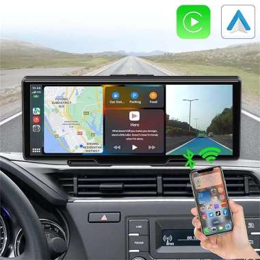 Dashcam Monitor LCD TouchScreen Dual Camera Depan Belakang Kamera CCTV Mobil Parkir Mundur Wireless
