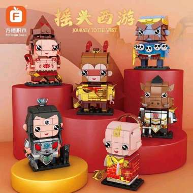 moc brickheadz Journey to the West Sun Wukong Biksu Tong DEWA Erlang Nezha nezha