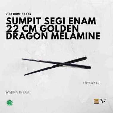 Sumpit Melamin Dragon 22CM Sumpit Hitam Makan Mie Sumpit Runcing Segi