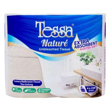 Tessa Nature Unbleached Luxury Toilet Tissue [4 Rolls x 220 sheets]