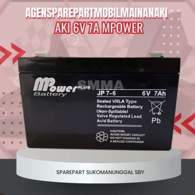 Aki Accu SMT MAXSTROM MPOWER 6 Volt 7,5 Amper Mobil Mainan Aki SMT 6V 7A