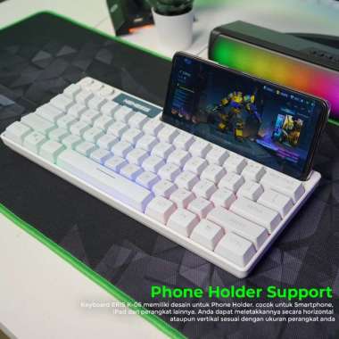 NYK Keyboard Gaming 61% Wired Membrane With Holder NYK Nemesis K-06 ERIS Matcha