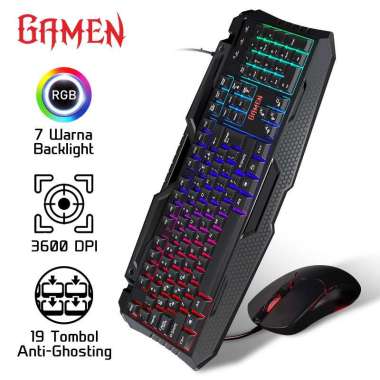KEYBOARD + MOUSE GAMING GAMEN COMBO STATION ll BLACK