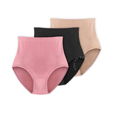 YouHave ( You've ) 3PCS Celana Dalam Korset High Waist Highwaist Jumbo Panty CD Maxi Wanita Panty Un