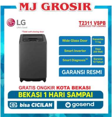 MESIN CUCI LG T 2311 VSPB 11KG 1 TABUNG T2311VSPB 11 KG SMART INVERTER