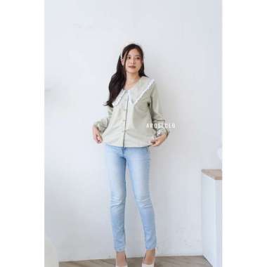 Arqelclo - Yoona ์ค์ Blouse Korea Sage