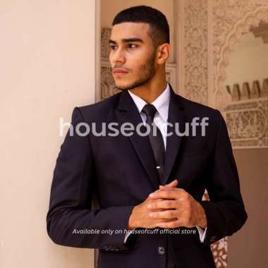 Jas Pria Slim Fit Suit Blazer Formal Hitam XL