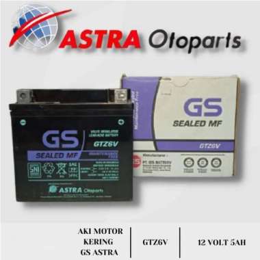GS Astra GTZ6V Yuasa YTZ6V aki kering motor Vario125, PCX, Satria, CB 150R GS Astra GTZ6V