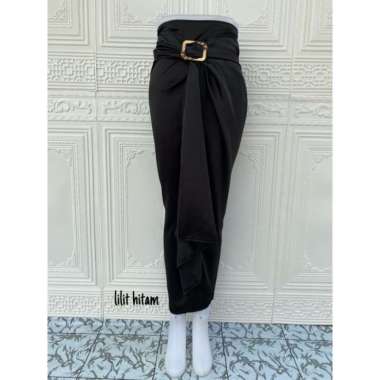 rok lilit polos satin silk - moca Hitam