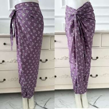 Rok Lilit Wrap Skirt Batik Jumputan Rok Kondangan - Hitam Mauve