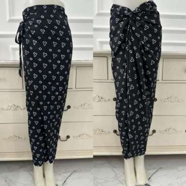Rok Lilit Wrap Skirt Batik Jumputan Rok Kondangan - Hitam Hitam