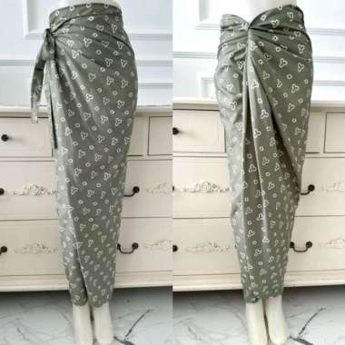 Rok Lilit Wrap Skirt Batik Jumputan Rok Kondangan - Hitam sage