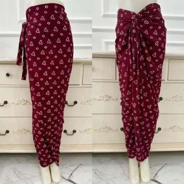Rok Lilit Wrap Skirt Batik Jumputan Rok Kondangan - Hitam Maron