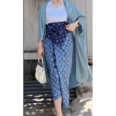 Rok Lilit Wrap Skirt Batik Jumputan Rok Kondangan - Hitam denim