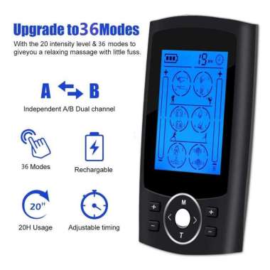 FDA Alat Pijat Elektrik Akupuntur Tempel TENS EMS 36 Mode 4 Pad MH-1083 Alat Pijit Pijat Getar Elekt