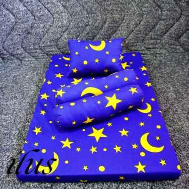Kasur Bayi Premium Terbaru Kasur Bayi Multifungsi + 1Bantal & 2Guling LP Kasur Set Night Blue