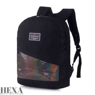 Tas Ransel Backpack Polos Premium Anak Perempuan Cewek Sekolah TK SD - Ungu Hitam