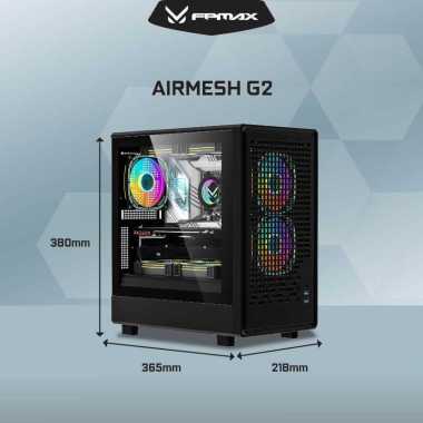 Casing PC Gaming FPMAX Airmesh G2 Casing PC ATX - EATX | CPU PC Case Gaming black