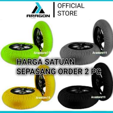 Aragon sarung ban motor cover ban motor bungkus ban motor HARGA SEPASANG UNIVERSAL Ring 19/21 ORANGE