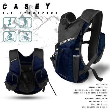 Tas Ransel Casey Chest bag bIRU Outdoor Hydropack Sepeda Motor Trail - Navy Navy