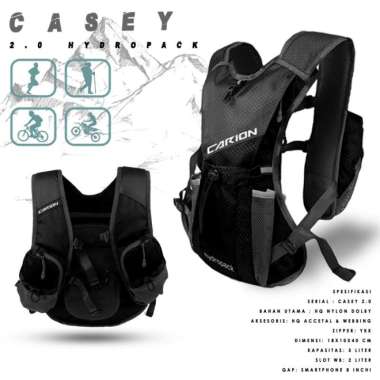 Tas Ransel Casey Chest bag bIRU Outdoor Hydropack Sepeda Motor Trail - Navy Hitam