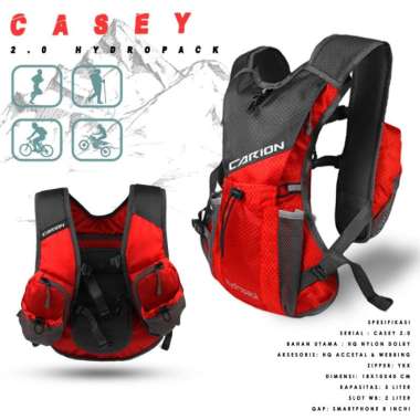 Tas Ransel Casey Chest bag bIRU Outdoor Hydropack Sepeda Motor Trail - Navy Merah
