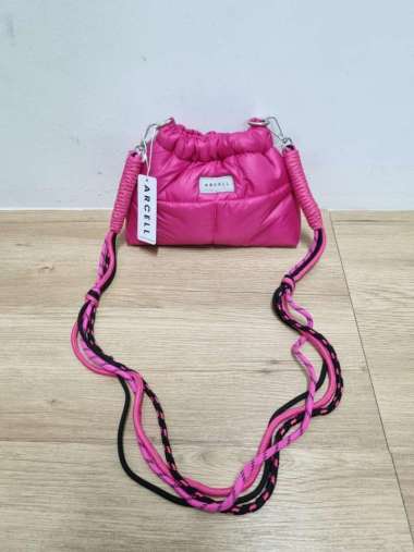 ARCELL - TAS PUFFY WONTON+PRUSIK STRAP l Slingbag Mini Puffy WONTON FUSHIA