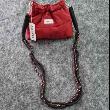 ARCELL - TAS PUFFY WONTON+PRUSIK STRAP l Slingbag Mini Puffy WONTON RED