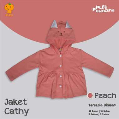 PLEU Jaket Cathy | Jaket Anak Perempuan Usia 1-3 Tahun 2 Tahun Peach