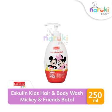 Eskulin Kids Hair and Body Wash Mickey & Friends Shampoo & Sabun Anak Botol 250mL