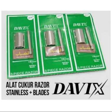 Alat Cukur Kumis dan Jenggot DAVIX + Silet Refill (HIJAU)