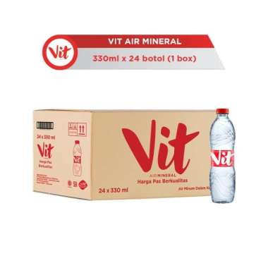 VIT Air Mineral 330ml x 24 botol (1 box) - VIT Botol Mini Per Dus