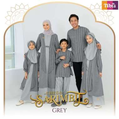 Sarimbit Nibras Terbaru 2023 Chesa Grey - Gamis, XS XS - XL Gamis