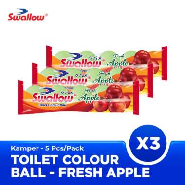 Swallow Kamper Toilet Colour Ball 5pcs / Pack - Fresh Apple X3 Triple Pack