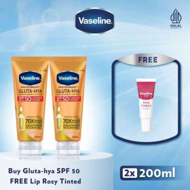 Buy 2 Vaseline Gluta-Hya Serum Burst Sunscreen SPF 50 PA+++Body Serum [200 mL]Free Vaseline Rosy Tin
