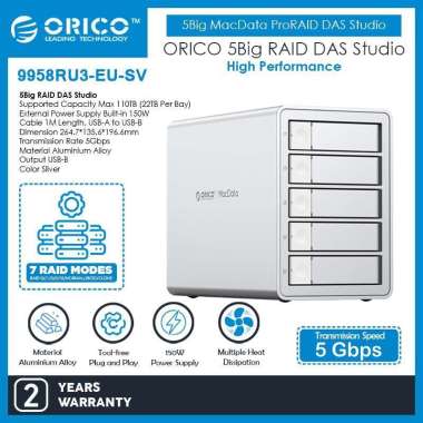 ORICO MacData 5 Big RAID DAS Studio 2bay 4bay 5bay MultiBay HDD Enclosure MultiBay SSD Enclosure - 9