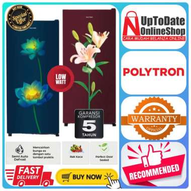 KULKAS 1 PINTU POLYTRON PRB-177 PRB177 PRB 177 LOW WATT 170L LEMARI ES 1 PINTU POLYTRON SUPER COOLIN